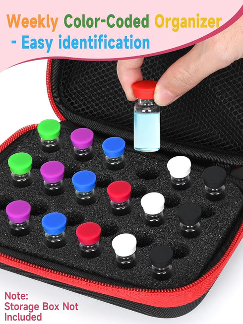 14Pack 3ml (7 1ml 2ml 3ml 4ml Vial Caps Colors) Peptide Caps for Glass Vials Peptide Storage Protective Cap, Reusable