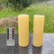 2 Pack Outdoor Flameless Pillar Candles, Remote & Timer Battery Operated Waterproof Electric LED Candle Set for