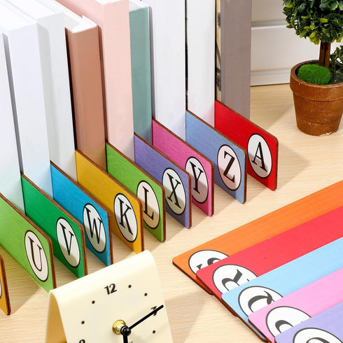 Chivertion 26 26 Albums, Pcs Library Alphabet Book Dividers Wooden Vinyl Record Organizer Separators Alphabetical A-z