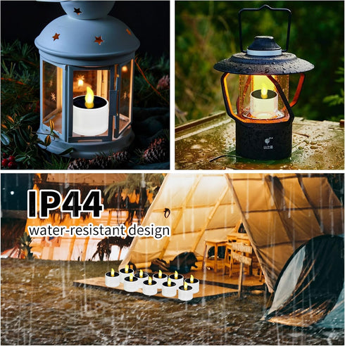 30 2.3 2 inch Pcs Solar Power Tea Lights Reusable Flameless Candle x Waterproof LED Tea Light Candles for Garden