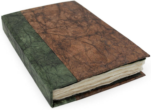 Kathmandu Valley Co. Nepali Eco Journal with Vintage Lokta Paper - Hand-made Notebook from Nepal (5x8, Dark Walnut)