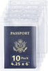 EcoEarth 4x6 Inch Passport & Card Holders - Clear, 10 Pack, Extra Large Vertical ID Holder, Resealable and Waterproof