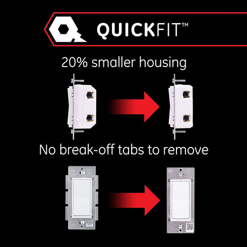 47186, GE Enbrighten Add On Switch with QuickFit and SimpleWire, GE Z-Wave and GE Zigbee Smart Lighting Controls, Works