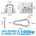 4 PCS M6 Premium Heavy Duty Square Stainless Steel Pad Eye Hooks with Snap Hooks and Screws