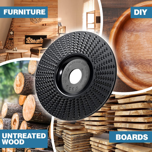 GRAFF Premium Wood Carving Disc 4 1/2 Inch for Angle Grinder, Shaping and Grinding Wheel for Wood and Plastic