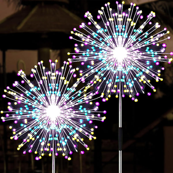 JJGoo Solar Firework Lights, 2 Pack 150 LEDs 2 Lighting Modes Solar