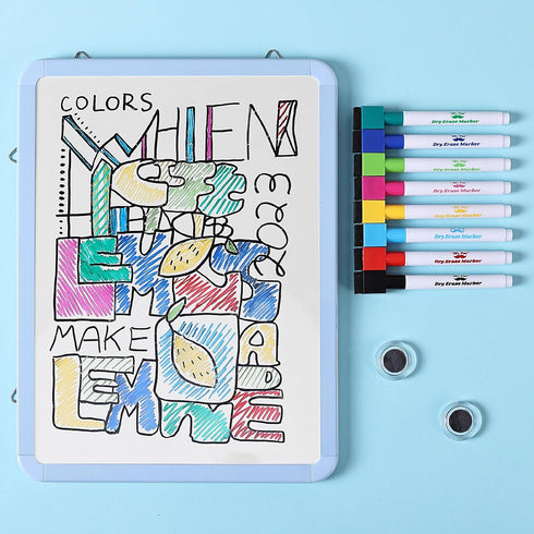 Mr. Pen Dry Erase Board, 12.5" x 9.5", with 8 Dry Erase Markers and 2 Board Magnets, Small White Board