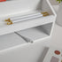 Martha Stewart Weston Wooden Desktop Organizer with Open Lower Storage Compartment, White
