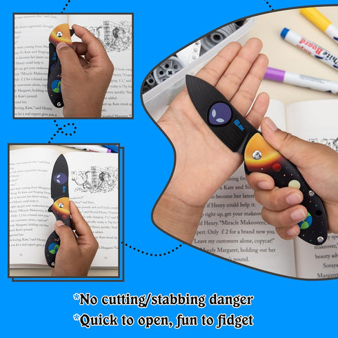 G10 G10 JIN Starry Kids Knife, Fidget Toy Knives, Dull Blade, Folding EDC, DIY Kit, Safe for Child, Handle with Solar