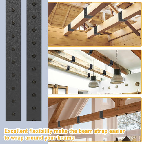 5ft Flamorrow Faux Wood Beam Strap, Ceiling Beams Strap, Self-Adhesive Decorative Leather Wood Beam Strap, Gap Hiding