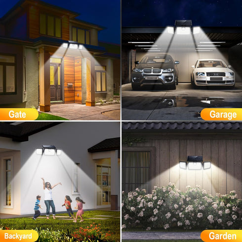2500LM 270 IP65 3 2 Pack) MIHANI Solar Flood Lights Outdoor, Motion Sensor Security Lights with Wide Angle, Waterproof