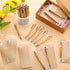 Rustic 50 Set Baby Shower Pens Favors, Include 50 Bamboo Ballpoint Pens and 50 Thank You Cards for Guests