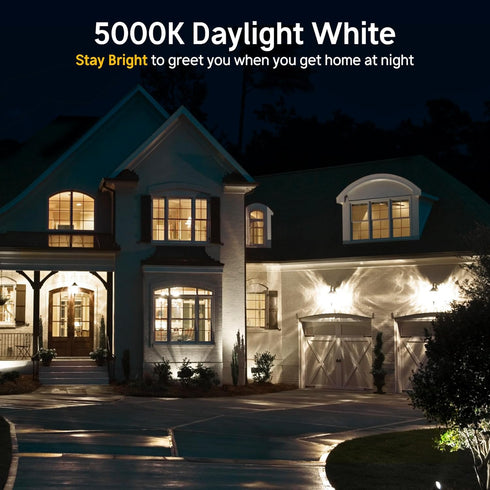 4 Pack Dusk to Dawn LED Outdoor Light Bulbs, 40W Equivalent, A19 Automatic On/Off Sensor, Daylight 5000K