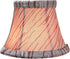 Aspen Creative 30006, 3" 5" 4" Set 1 Bell Clip-On Chandelier Lamp Shade, Grey and Red Striping, Top x Bottom x Slant