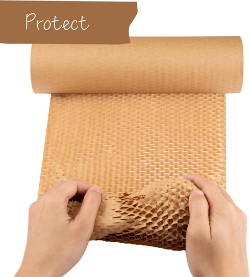 Ready Roll Packaging Paper, 12''x 131' Honeycomb Cushioning Wrap, Perforated Packing for Moving