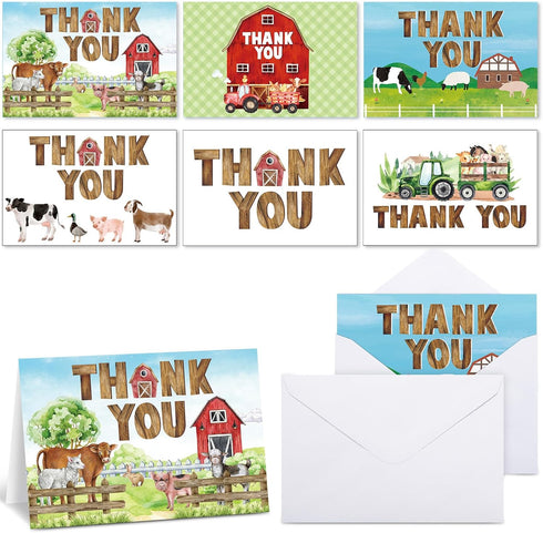 Motiskyy 24 Pcs 4H Thank You Cards with Envelopes Bulk Blank Thank You