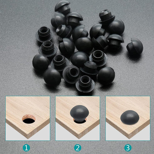 12PCS Black 8mm (5/16") Floor Bottle Jack Plugs, Rubber Oil Filler Plug for Reservoir Filler Hole