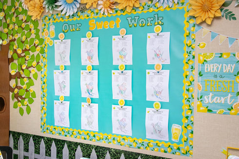 Teacher Created Resources Lemon Zest Straight Rolled Border Trim, 50ft for Decorating Bulletin Boards & Classrooms