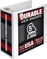 Samsill Durable 5 Inch Binder, Made in the USA, Customizable Clear View D Ring Binder, White, Holds 1050 Pages