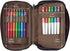 LIHIT LAB Large Capacity Triple Zipper Pencil Case for School, Office, Big Capacity, Blue