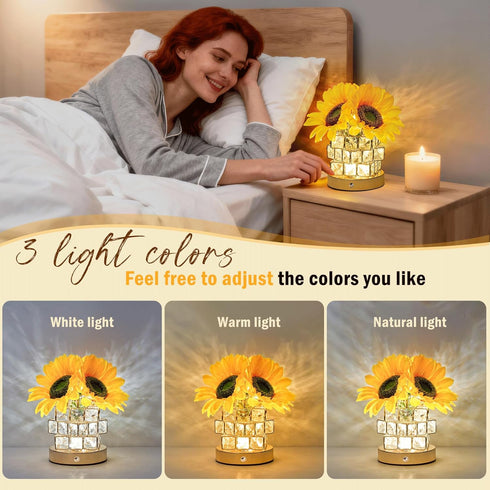 Sunflower Lamp Gifts for Women Unique Flower Light for Mom, Wife, Daughter, Teacher, Friends Mothers Day, Valentines