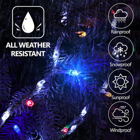 30FT 240 8 6 Timmer Jyoiat String Lights - LEDs Water Flowing Multicolor String Lights with Basic Modes + Flowing