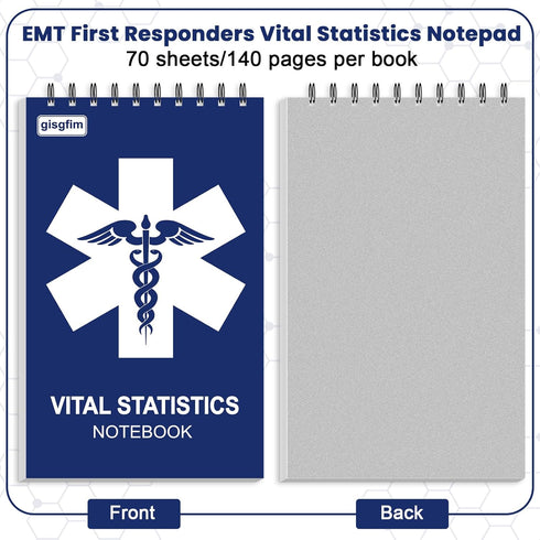 9Pcs 6x3.75Inch 70Sheet/Pad gisgfim EMT First Responders Vital Statistics Notepad EMS Field Notebook EMS Notepad EMT