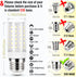 ALIDE 4 Pack E26 100W Replacement LED Candelabra Corn Bulbs, 6000K Bright Daylight White, 1200LM for Ceiling Fan