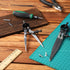 Weewooday 2 Pieces Adjustable Lockable Divider Leather Compass, 6 Inch and 8 Inch Drafting Tool