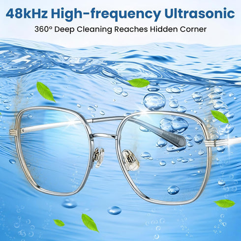 48kHz 304 400ML Ultrasonic Cleaner, Ultrasonic Jewelry Cleaner Machine for Eyeglasses, Jewelry, Rings, Watch Straps