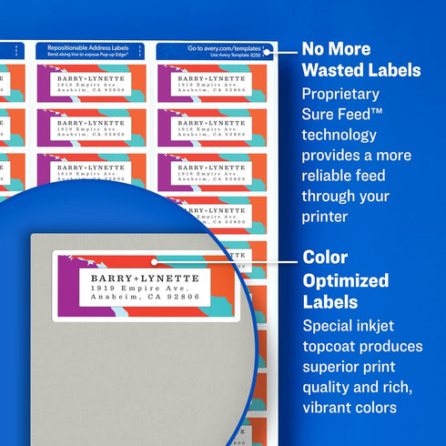 Avery Matte White Shipping Labels, Sure Feed Technology, Permanent Adhesive, 3-1/3" x 4", 120 Labels (8254)