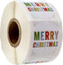 Merry Christmas Stickers, 500 Multicolor Christmas Labels, 1.5" Winter Holiday Envelope Seals Made in The USA