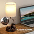 Set 2 3 Bedside Table Lamps for Bedroom of - Beige Nightstand Lamp with AC Outlet Charging Port and USB A C, Color
