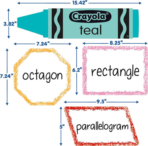 Eureka Crayola Colors and Shapes Classroom Bulletin Board Set, 28 Pieces for Teachers