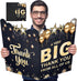 Large Thank You Card with Envelope, Jumbo Appreciation Card Black Gold, Giant