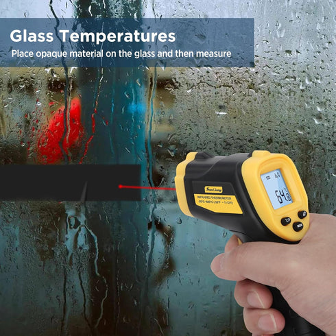 Infrared Thermometer Laser Temperature Gun, -58? to 1112?, Adjustable Emissivity, Digital IR Thermometer for Cooking