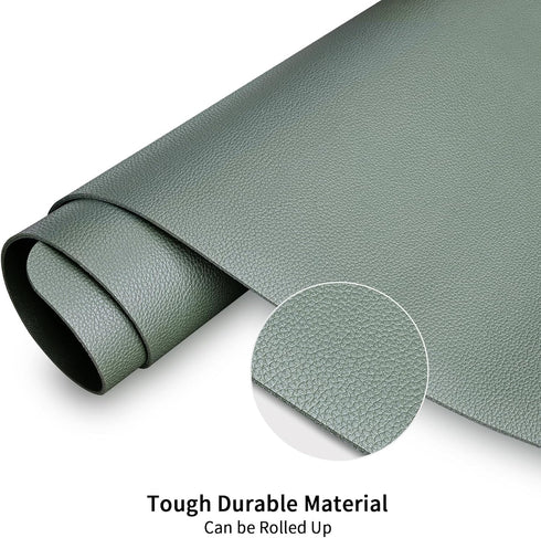 KINGFOM Desk Pad Office Desktop Protector, PU Leather Mat Blotters Organizer (47.2" x 23.6", Green)