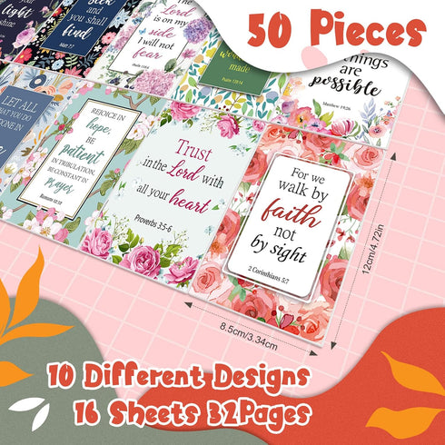 CHENGU 50 Pcs Bible Verse Notebook Christian Journals Bulk Christian Gifts Religious Prayer Journals Inspirational Notepads for Women Men Scripture Notepads Pocket Office School Home (Novel Style) by CHENGU