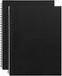 DSTELIN Blank Spiral Notebook: 10 x 7.5 inch, 2-Pack, 50 Pages, Soft Cover Sketch Book (Black)