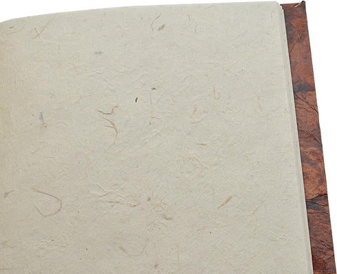 Kathmandu Valley Co. Nepali Eco Writing Journal - Extra-Thick Vintage Handmade Lokta Paper, 6x9 Inches, Rustic Curry