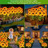 18 (3 Pack) Solar Sunflower Lights Outdoor Garden Decor, Solar Flowers Lights with Sunflowers, Waterproof Fall Decor