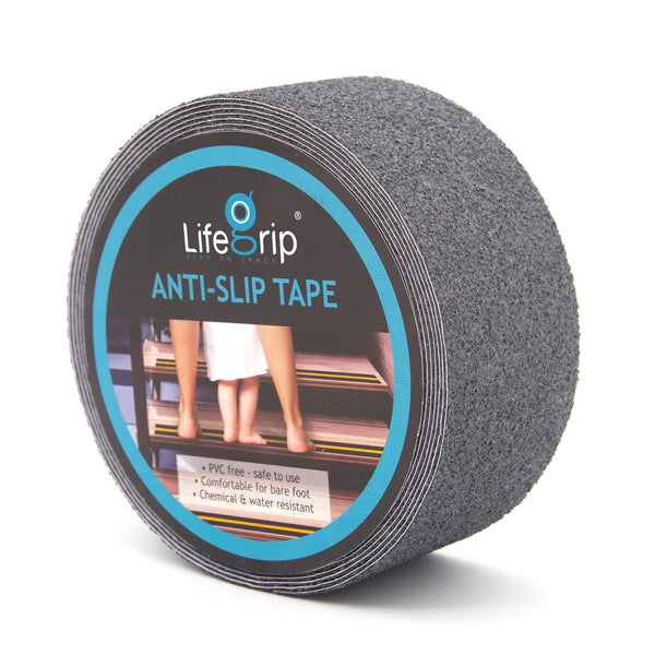 LifeGrip Anti Slip Safety Tape, Non Slip Stair Tread, Textured Rubber Surface, 2 inch X 15 Foot, Grey
