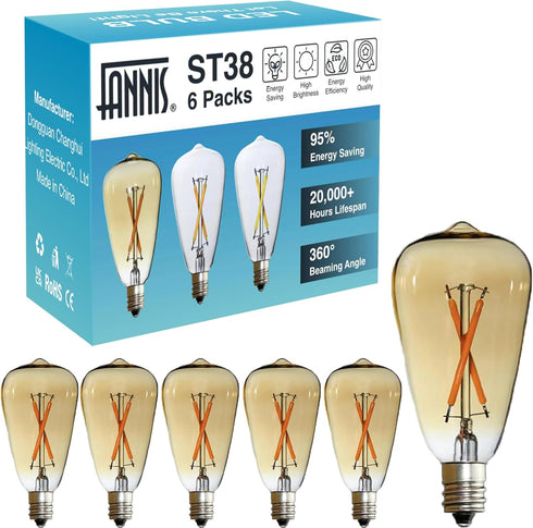 25watt Repalcement Light Bulbs, ST38 Chandelier Wall Sconce Table Lamp Bedroom Living