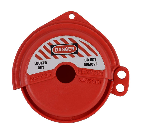 TF-480 Rotating Gate Valve Lockout, Red ABS Material, for 1''-3'' Valve Handle Diameters