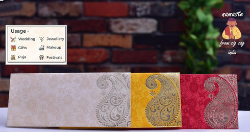ZIG ZAG Elegant Money Gifting Envelopes Pack of 50 Cash Holder Designer Lifafa for Weddings, Multi Color