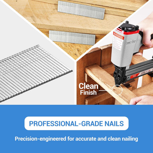 meite 18 Gauge Brad Nails, 2 Inch 18GA Galvanized Small Finishing Nails for Pneumatic, Electric Brad Nailer (1,000