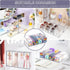 Desk Organizer with 4 Drawers, FODIENS Stackable Storage Box with Removable Drawer, Clear Organizer for Stationery,