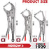 3-Piece Set 6.5" 7" 10" Arrow Locking Pliers - Long Nose and & Curved Jaw Locking Pliers, CR-MO Steel Construction