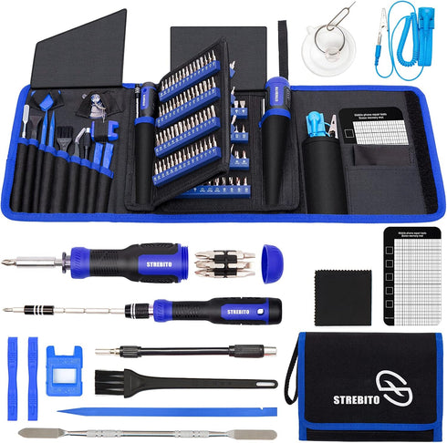 STREBITO Precision Screwdriver Set 191-Piece Multi-Bit Screwdriver 1/4 Inch Nut Driver Home