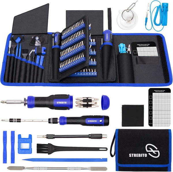 STREBITO Precision Screwdriver Set 191-Piece Multi-Bit Screwdriver 1/4 Inch Nut Driver Home